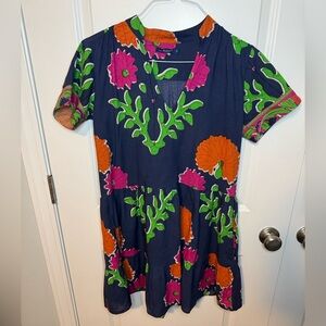 La Plage Navy Floral Women’s Beach Cover Up Size Small